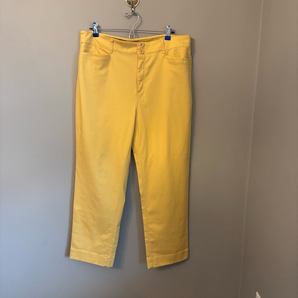 LOFT Yellow High Rise Straight Pants Size 14